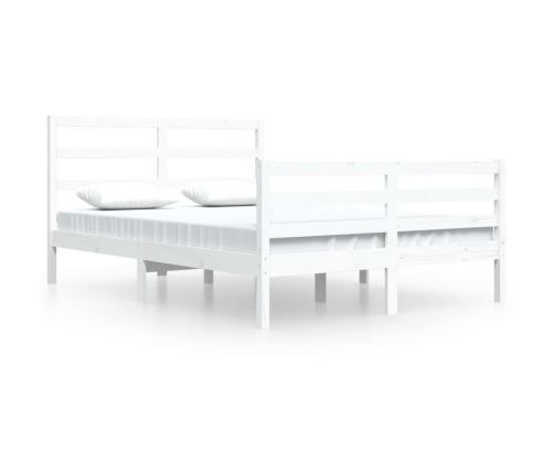 vidaXL Estructura de cama de madera de pino maciza blanca 140x200 cm