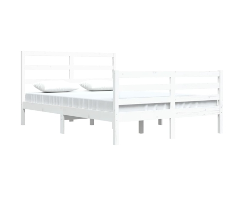 vidaXL Estructura de cama de madera de pino maciza blanca 140x200 cm