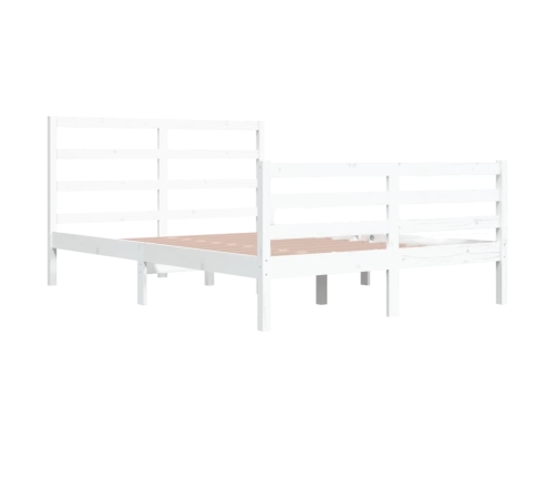 vidaXL Estructura de cama de madera de pino maciza blanca 140x200 cm