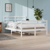 vidaXL Estructura de cama de madera de pino maciza blanca 140x200 cm