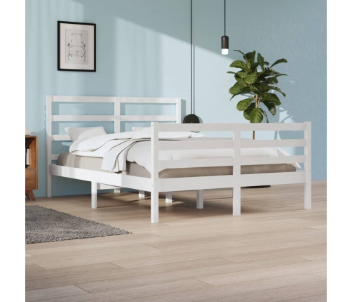 vidaXL Estructura de cama de madera de pino maciza blanca 140x200 cm