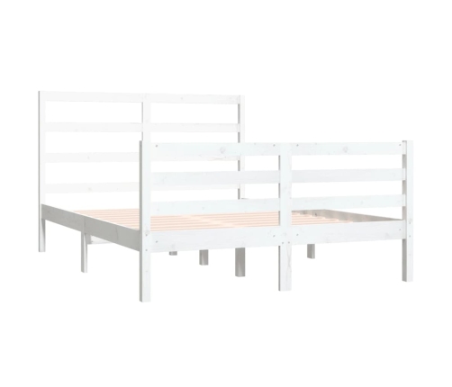 Estructura de cama madera maciza de pino blanca 150x200 cm