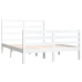 Estructura de cama madera maciza de pino blanca 150x200 cm