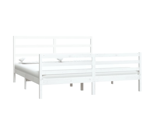 Estructura de cama madera maciza blanco Super King 180x200 cm