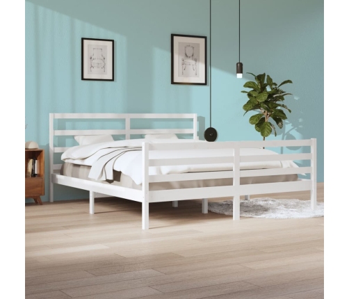 Estructura de cama sin colchón madera de pino blanco 200x200 cm