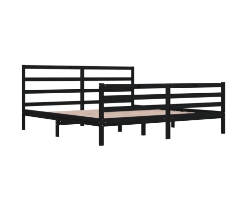 vidaXL Estructura de cama de madera maciza de pino negra 200x200 cm