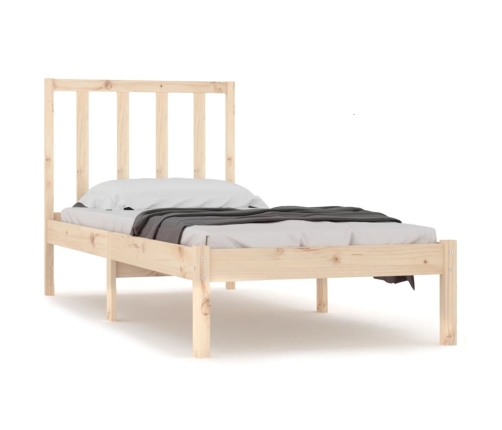 Estructura de cama sin colchón madera maciza pino 75x190 cm