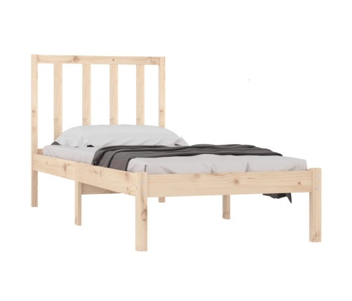 Estructura de cama sin colchón madera maciza pino 75x190 cm