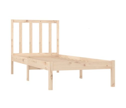 Estructura de cama sin colchón madera maciza pino 75x190 cm