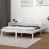 vidaXL Estructura de cama madera maciza de pino blanco 135x190 cm