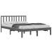 Estructura de cama madera maciza de pino doble gris 135x190cm