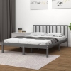 Estructura de cama madera maciza de pino doble gris 135x190cm