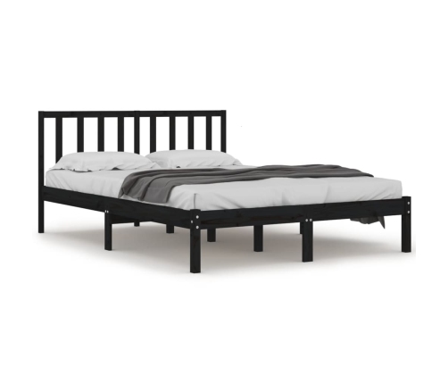 Estructura de cama madera maciza de pino negro 135x190 cm