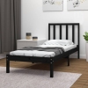 Estructura de cama sin colchón madera de pino negro 100x200 cm