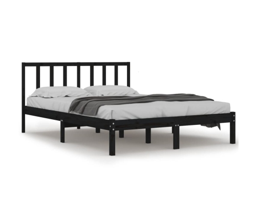 Estructura de cama madera maciza de pino negro 120x200 cm