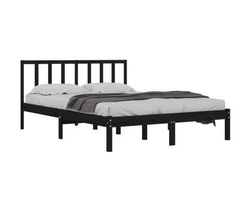 Estructura de cama madera maciza de pino negro 120x200 cm