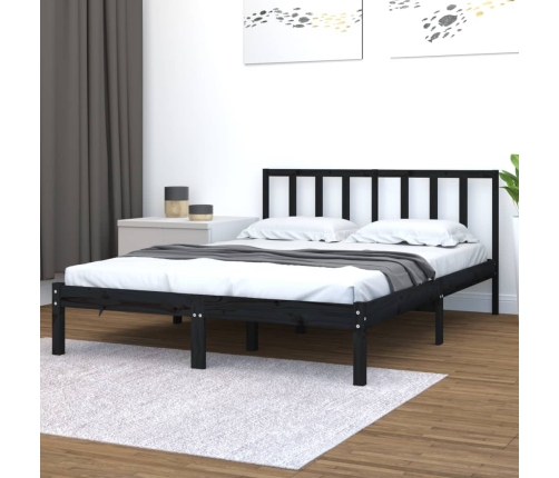 Estructura de cama madera maciza de pino negro 120x200 cm