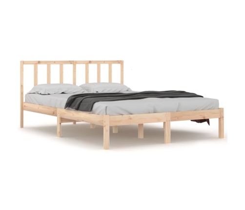 Estructura de cama sin colchón madera maciza de pino 140x200 cm