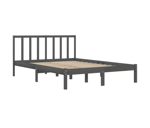 Estructura de cama madera maciza de pino gris 150x200 cm