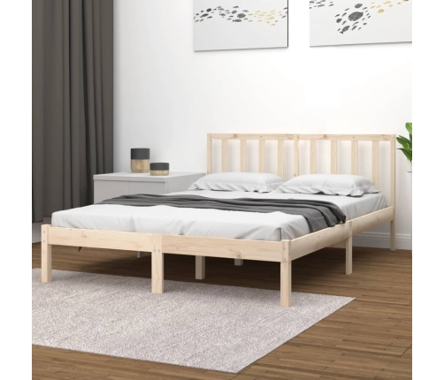 Estructura de cama sin colchón madera maciza de pino 180x200 cm