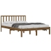 Estructura cama sin colchón madera pino marrón miel 200x200 cm