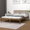 Estructura cama sin colchón madera pino marrón miel 200x200 cm