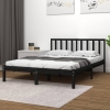 Estructura de cama sin colchón madera de pino negro 200x200 cm