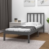 vidaXL Estructura de cama madera maciza de pino gris 75x190 cm