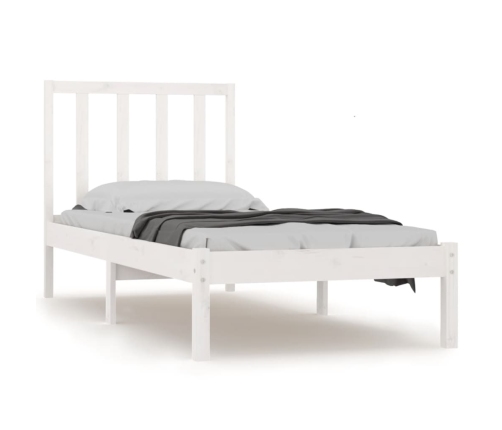 Estructura de cama madera maciza de pino blanco 90x190 cm