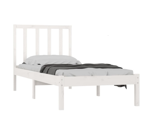 Estructura de cama madera maciza de pino blanco 90x190 cm