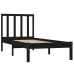 Estructura de cama madera maciza pino individual negro 90x190cm