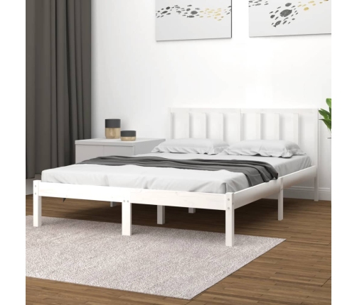 Estructura de cama madera maciza pino blanco 120x190 cm