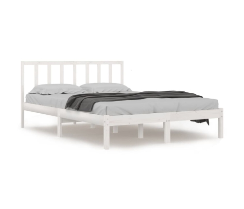 Estructura de cama madera maciza de pino blanco 135x190 cm