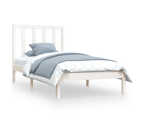 Estructura de cama madera maciza de pino blanco 75x190 cm