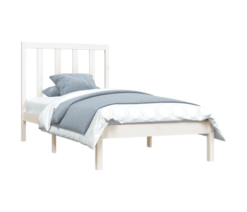 Estructura de cama madera maciza de pino blanco 75x190 cm