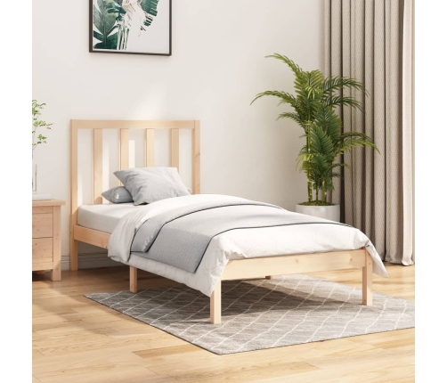 Estructura de cama madera maciza de pino 90x190 cm