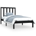 Estructura de cama madera maciza pino individual negro 90x190cm