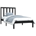 Estructura de cama madera maciza pino individual negro 90x190cm