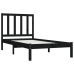 Estructura de cama madera maciza pino individual negro 90x190cm