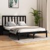 Estructura de cama madera maciza pino negra doble 120x190 cm