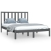 Estructura de cama madera maciza de pino doble gris 135x190cm