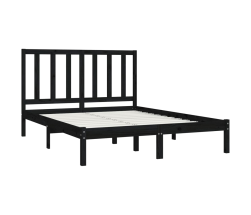 Estructura de cama madera maciza de pino negro 135x190 cm