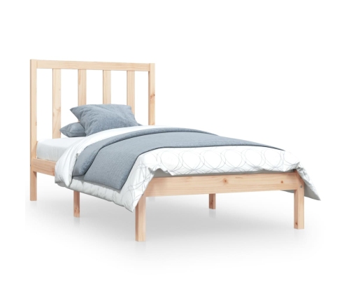 Estructura de cama sin colchón madera maciza de pino 90x200 cm