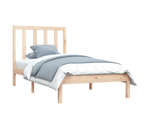 Estructura de cama sin colchón madera maciza de pino 90x200 cm