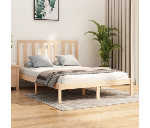 Estructura de cama sin colchón madera de pino maciza 120x200 cm