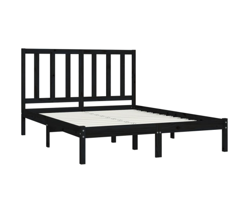 Estructura de cama madera maciza de pino negro 120x200 cm