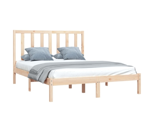 Estructura de cama sin colchón madera maciza de pino 140x200 cm