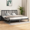 vidaXL Estructura de cama madera maciza gris Super King 180x200 cm