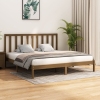 Estructura cama sin colchón madera pino marrón miel 200x200 cm