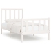 Estructura de cama madera maciza individual blanco 75x190 cm